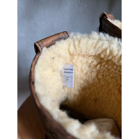 Ross & Snow Emilina Bomber Moto Distressed Leather Shearling Boots - Picture 10 of 10